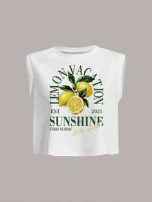 Siren Gaze Women's 92% Cotton Lemon Vacation Print Tank Top - Breathable Summer Casual Tee For Dates, Island & Beach Trips, Western Festivals, Retro Y2K Streetwear, Rave Wear, Spring/Summer Club, Gym, Music Festivals & Daily Outfits - Multicolor - View 10