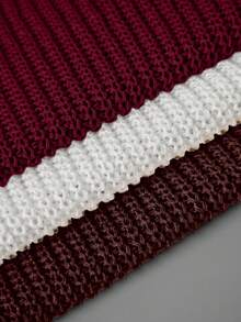 EMERY ROSE Damen Lässig Urlaubs V-Ausschnitt 3-teiliges Strickset, Sommer Damen Weste Tops Tanktops für Frauen Gestrickte Damen Tanktops Sommer - Bordeaux - Übersicht 7