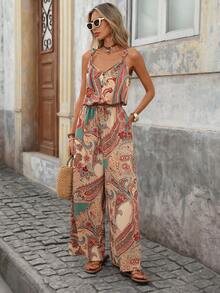 Brillora Bộ áo liền quần nữ mùa hè họa tiết Paisley thoải mái - Nhiều màu - Xem 4