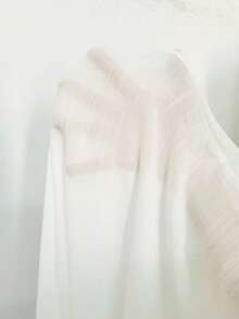 Swim Vcay 春夏优雅秋季新款一体式编织纯色椰树图案装饰短袖度假风女士泳装和服 - 白色 - 查看 5