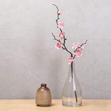 Artificial Plum Blossom Stem, Chinese Style Pink Wintersweet Flower For Zen Home & Living Room Decor - Multicolor - View 3