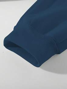 Manfinity Homme Men's Casual Sweatpants With Pockets And Drawstring, Loose And Versatile - Teal Blue - View 3