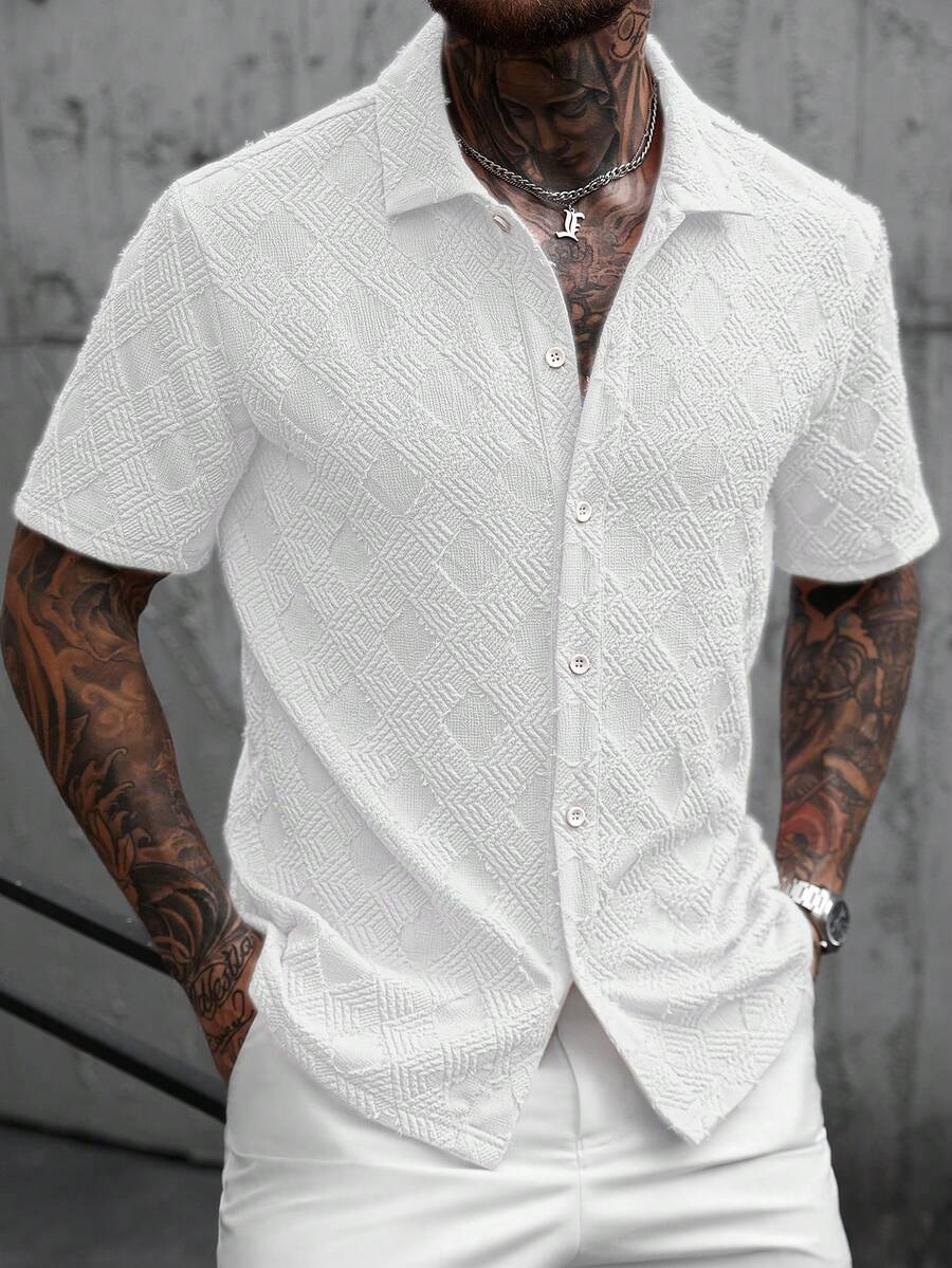 Manfinity CasualCool Men's Solid Color Casual Short Sleeve Shirt ...