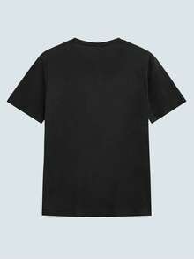 Modcrash 男士字母与卡通图案圆领短袖休闲 T 恤 - 黑色 - 查看 2