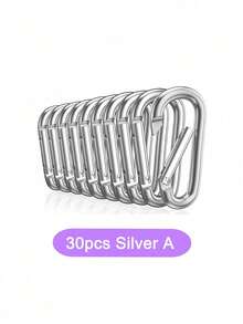 5/10/30/50个装登山扣钥匙圈散装弹簧钩钥匙链夹铝制D形环小登山扣，适用于背包旅行、露营、徒步旅行 - 彩色 - 查看 26