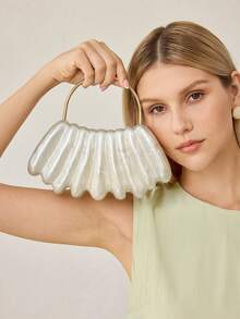 MOTF 时尚气质晚宴包，精致约会派对手提包 - 米色 - 查看 1