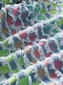 Manfinity Joysei Men's Summer Fashion Street Gradient Slant Pocket Frayed Hem Wide Leg Denim Shorts - Light Wash - View 6