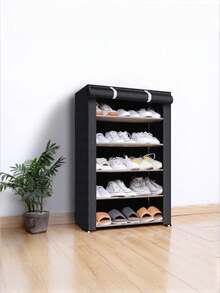 1pc Multi-Layer Dustproof Shoe Rack, No Installation Required, Non-Woven Fabric Shoe Cabinet, Space-Saving, Suitable For Dormitory Entrances. - Multicolor - View 3