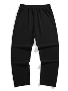 Manfinity EMRG Quần nỉ nam dáng rộng in chữ, cạp chun, túi xéo. - màu đen - Xem 2