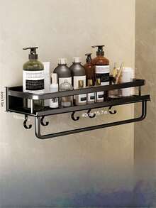 Wall-Mounted Storage Rack, Bathroom Corner Storage Rack, Bathroom Towel Bar Hook, Toilet Storage Tools, Shower Room Storage Rack, Bathroom Accessories, Suitable For Storing Items In Kitchens, Bathrooms, Balconies And Other Places. - Multicolor - View 7