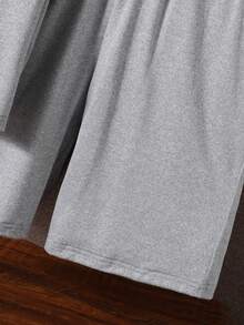 2pcs Teen Boys' Fashionable Grey Polo Shirt And Knit Shorts Set,Summer Soft And Comfortable Fabric,Suitable For Outings,Photography,Sports & Casual - Grey - View 7