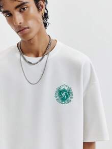 TOKVUE 男士时尚个性化标语印花T恤 - 白色 - 查看 7