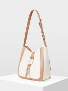 MOTF PREMIUM BOLSO DE HOMBRO PARA MUJER, BOLSO DE CUBO SIMPLE PARA VIAJES - Beis - Ver 2