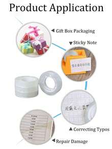 Transparent Stationery Tape, Small Size Tape, Floral Pattern Tape. This Is An Office And Student Stationery Tape, Suitable For Office And School Use. - Multicolor - View 7