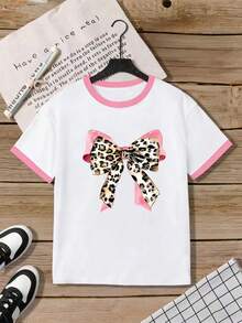 Tween Girls' Butterfly Print Short Sleeve 2-Piece Set, Casual & Comfortable, Fashionable For Spring/Summer, Versatile For Outdoor, Sports, Photography, Home, School, Festivals, Gifts - Multicolor - View 6