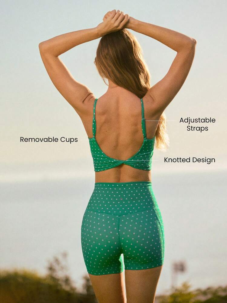 FeatherFit™ Knot Going Anywhere Twisted Backless Tank Top Light Support Low Impact Yoga Daily  Spring Summer