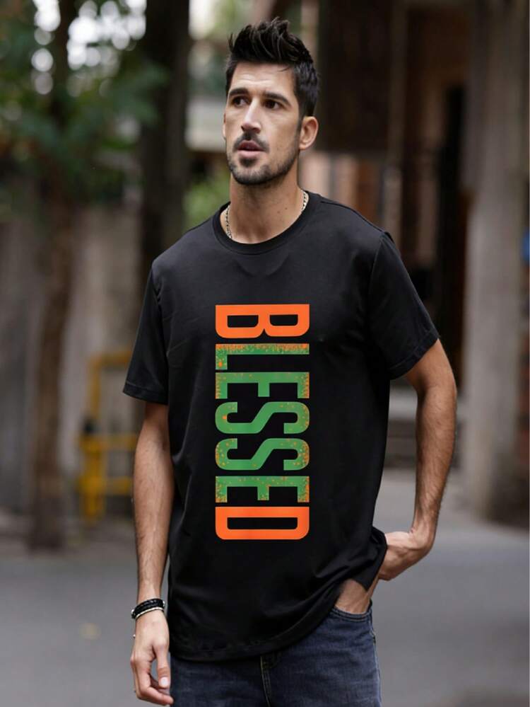 Camiseta casual de manga corta y cuello redondo para hombres, con letras y motivos divertidos estampados. Diseño holgado, tejido de alta calidad, tacto suave y cómodo, excelente transpirabilidad, absorbe la sudor sin encogerse. Ideal para hombres y mujeres, diseño para parejas, camiseta de pareja de mangas medias y largas, un artículo imprescindible en verano. - Negro - Añade 1