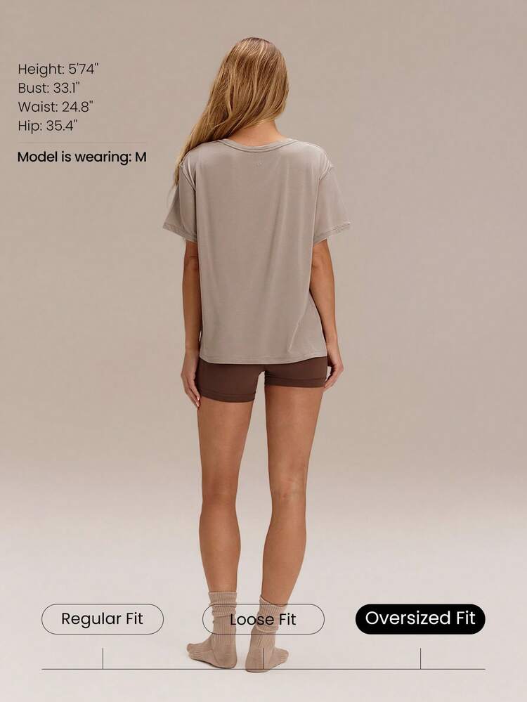 Tencel Modal Oversized Everymode Tee Daily Casual Summer Compression Shirt