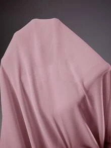 MaterniChic Elegant Solid Color High Slit Flowy Maternity Dress - Dusty Pink - View 7