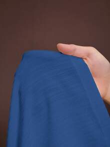 Veslaya 大码女式纯色系带上衣和阔腿裤休闲日常套装 - 霧霾藍 - 查看 11