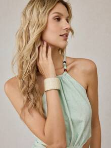 MOTF PREMIUM 预制皮革纹理个性化手链 - 米色 - 查看 8