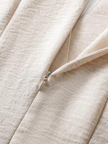 Balvessa Đầm ngắn không tay đơn sắc tối giản dành cho nữ, thích hợp mặc hàng ngày. - Màu be - Xem 4