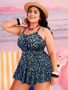 Swim Mod Bộ đồ bơi tankini họa tiết hoa nhí cỡ lớn, dây đeo vai có thể điều chỉnh, đồ đi biển nghỉ mát. - Nhiều màu - Xem 3