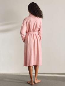 Ocili Soft & Comfortable Embroidered Women Loungewear Robe - Pink - View 3