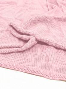 Vionelle 大码纯色极简针织上衣，适合通勤穿着。 - 淺粉色 - 查看 5