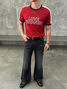 SWAVVY 男士时尚水洗口袋阔腿牛仔裤 - 黑色 - 查看 4