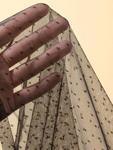 FRIFUL Blusa holgada de mujer de cuello redondo azul con superposición de malla, transparente, para primavera/verano - Negro - Ver 7