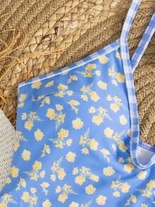 Swim Mod Women's One-Piece Swimsuit, Sexy Casual Vacation Minimalist Adjustable Strap One-Piece Swimwear, Spring/Summer - Multicolor - View 5