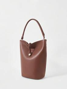 SHECARRY Women's Casual Bucket Shoulder Bag, Suitable For Daily Commute - Brown - View 1