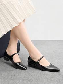 CUCCOO BIZCHIC Women's Pointed Toe Block Heel Black High Heels, Spring/Summer - Black - View 2