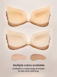 LUVLETTE 可重复使用自粘式无背带无肩带透气硅胶提拉文胸 - 香草色 - Vanilla - 查看 8