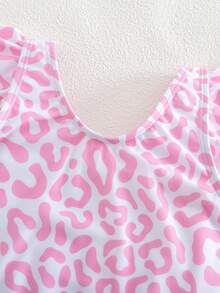 SHEIN Young Girl Ditsy Floral Side Bow Decor Casual One-Piece Swimsuit With Cover-Up Skirt, Young Girls Summer Beach Holiday Swimwear Bathing Suit & Beach Outfit - Multicolor - View 5
