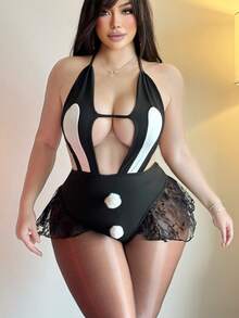 Vibekara Mono de conejita sexy - Negro - Ver 7