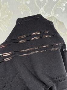 EgrlEra Women's Sexy Black V-Neck Short Sleeve Mini Dress - Black - View 7