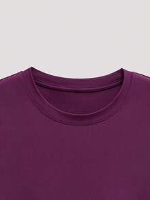 Whitmere Men's Shirt, Urban Casual Solid Color, Relaxed Fit, Spring Summer - Purple - View 4