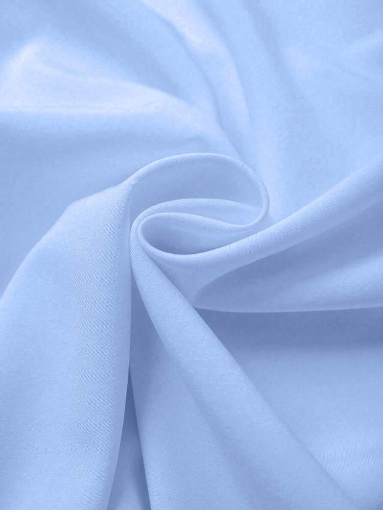 Rhinestone Embellished Square Collar Cute Bow Plus Size Blouse - Baby Blue - View 4