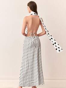 Aveloria Rosie Pink Heart Draped Neck Sleeveless Maxi Dress, Gentle And Eye-Catching For Girls, Suitable For Beach Vacation, Summer Evening Party (Random) - Multicolor - View 7