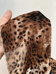 Rustia Chiffon Leopard Print Asymmetrical Hem Mini Skirt, Sexy Going Out Top, Suitable For Spring, Summer, Boho, Western, Vacation, Music Festival - Multicolor - View 7