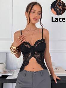 Siren Gaze 黑色蕾丝胸衣，女士，春夏款 - 黑色 - 查看 5