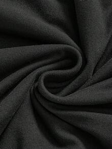 ROMWE Grunge Punk 女士性感Y2K二合一V领条纹撞色露背蝴蝶结T恤，白色 - 黑色 - 查看 3