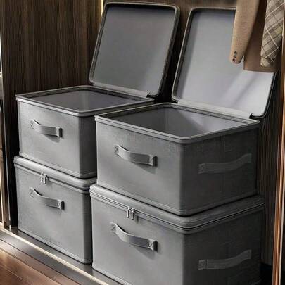 Large Capacity Foldable Storage Box With Lid, Household Wardrobe Folding Storage Box, Clothing And Bedding Storage Box, Storage Basket, Clothing, Bedding Toy Storage Box, Secret Santa Gifts For Women,Valentine's Day Gifts, Stocking Fillers, Personalised Gifts, Christmas Gifts