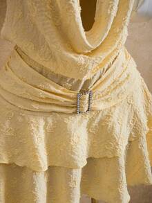 Femesol 新款春夏女士黄色露背连衣裙 - 黃色 - 查看 6