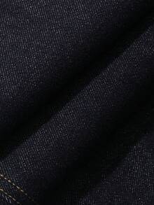 Dazy Kids Quần jeans ống rộng dáng suông phong cách retro cho bé gái tuổi teen, có túi hình trái tim, bạc màu và bạc màu, thích hợp mặc mùa hè. - Màu xanh lam - Xem 3