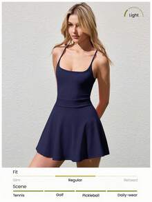 CourtClass Women's Elegant Sleeveless Dress - Navy Blue - View 4