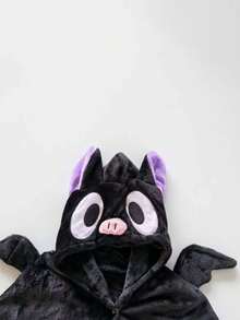 Áo choàng tắm có mũ trùm đầu họa tiết dơi ấm áp - Chăn mặc được bằng vải flannel mềm mại cho mùa thu và mùa đông, có thể giặt máy. - Nhiều màu - Xem 9