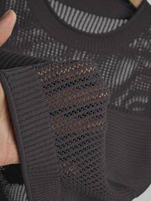 Franclia Women's Summer Vacation Casual Hollow-Out Knit Vest & Skirt 2 Pieces Set - Maroon - View 3